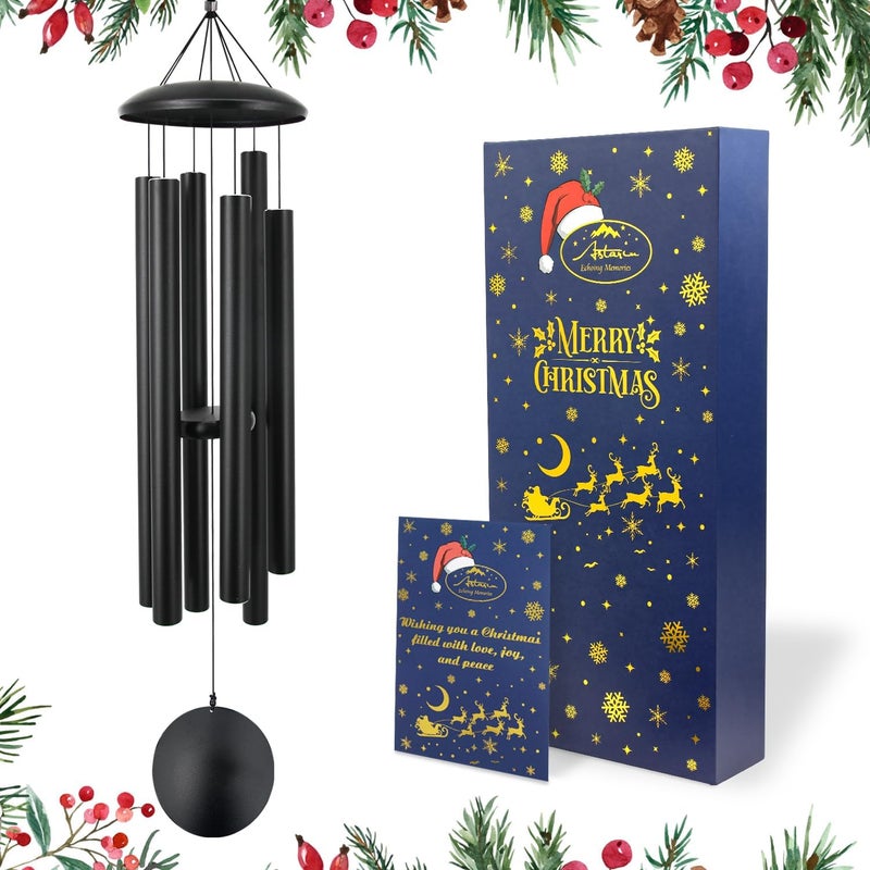 ASTARIN 45in Memorial Wind Chimes, Christmas Large Wind Chimes for Outdoors with 6 Heavy Tubes,Deep Tone for Garden Hanging Decor Sympathy Gifts Box - Image 1